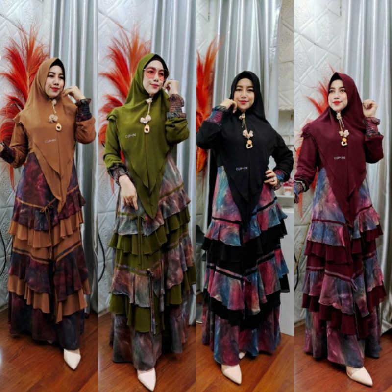 Gamis set Khimar Marsya Syari Vol 2 by Cup In Design