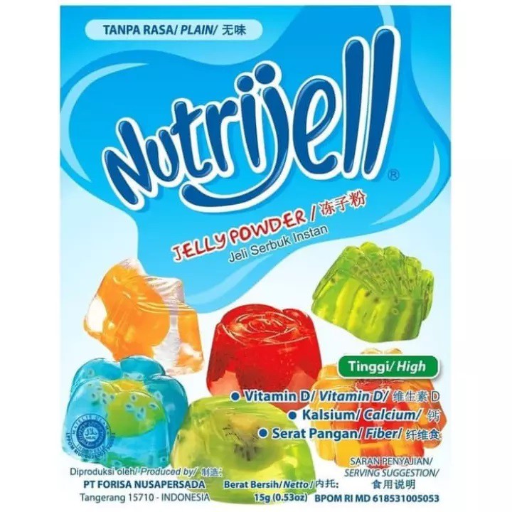 

NUTRIJELL TANPA RASA/PLAIN Sachets 12 x 15 gram