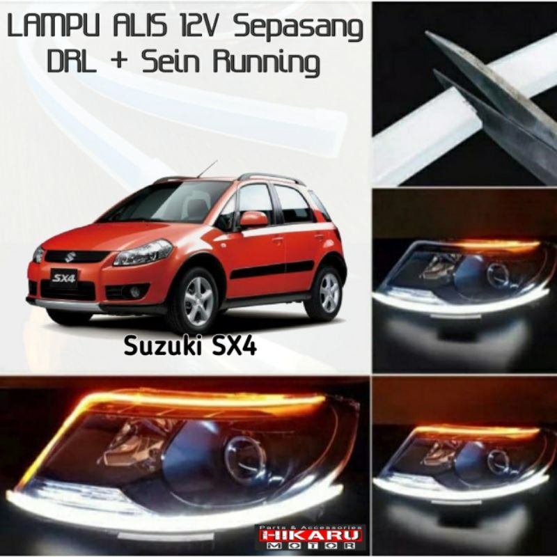 Lampu Alis Mobil Suzuki SX4 X-Over Led Drl Sein Running Sen Jalan Sepasang Slim High Quality Keren