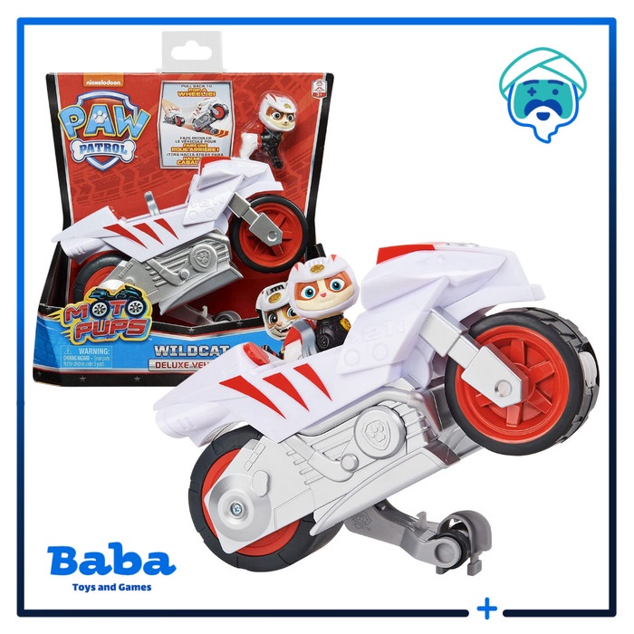 Paw Patrol Moto Pups Wild Cat Deluxe Pull Back Motorcycle Vehicle