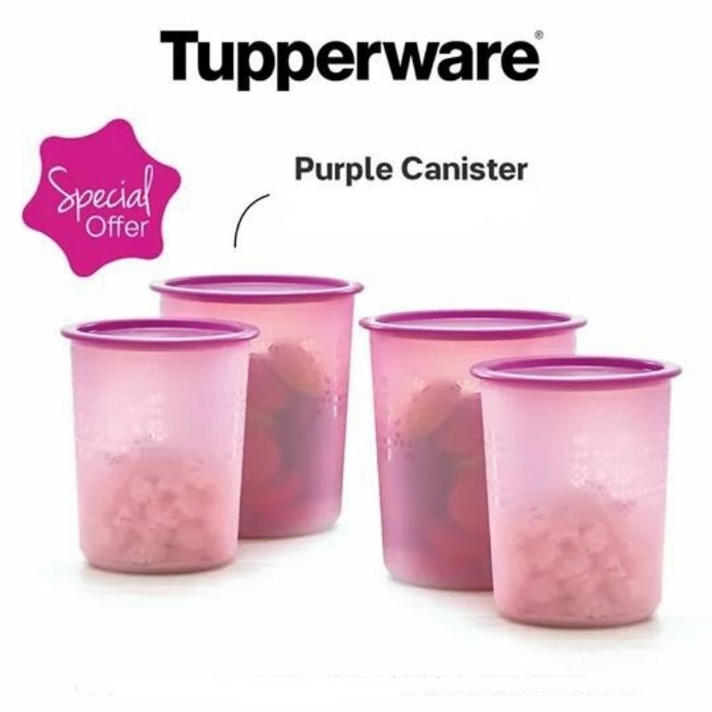 Jual Tupperware Mosaic Canister Medium 2,8L / Purple Canister Ungu