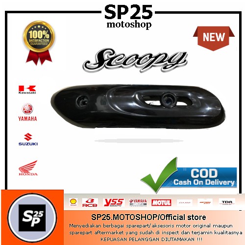 TUTUP KNALPOT SCOOPY 2017 LED REMOTE K93 HITAM