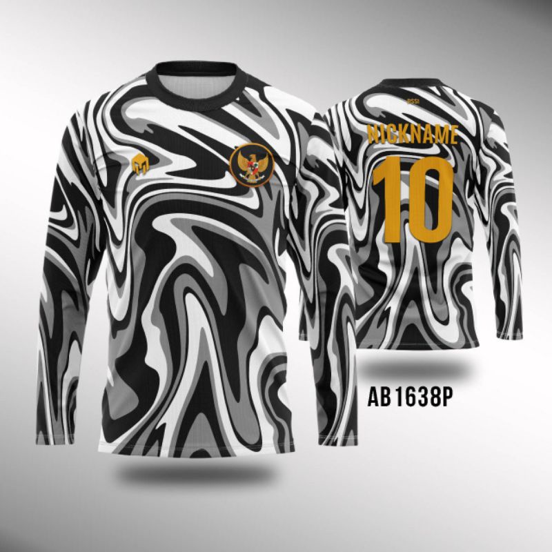 Kaos Jersey sepakbola kiper Timnas Indonesia AFF 2021 home lengan panjang custom free nickname XS-XX