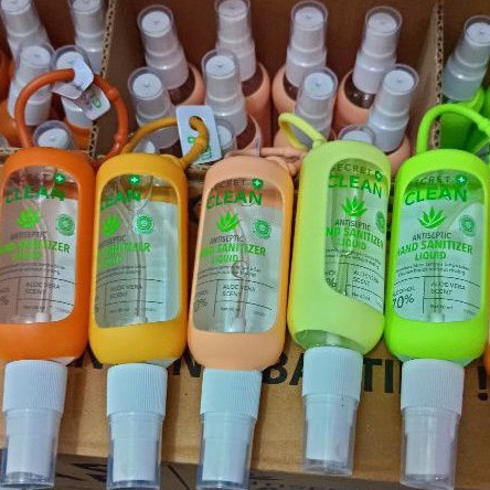 SECRET CLEAN - ANTISEPTIC HAND SANITIZER SPRAY 60ml LIQIUD dan 50ml GEL