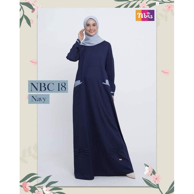 Gamis Polos Simpel Model Terbaru Saku Depan Bahan Adem Warna Navy Nbc 18 Shopee Indonesia