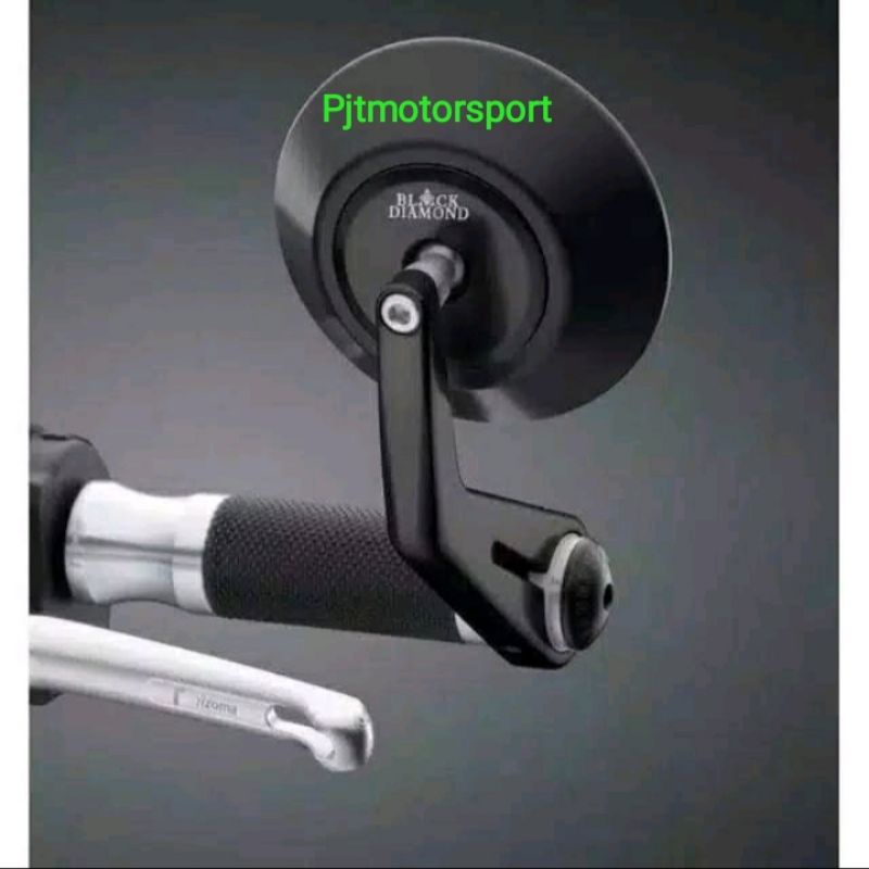 Kaca Spion Bar End Spion Jalu Stang Bulat Kaca Bening / Kaca Biru Anti Silau Original BLACK DIAMOND