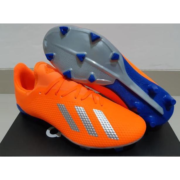 SOCCER SHOES ORIGINAL GRADE SEPATU BOLA - SOCCER ADIDAS X 18.3 NEXT GEN ORANGE SILVER BLUE - FG