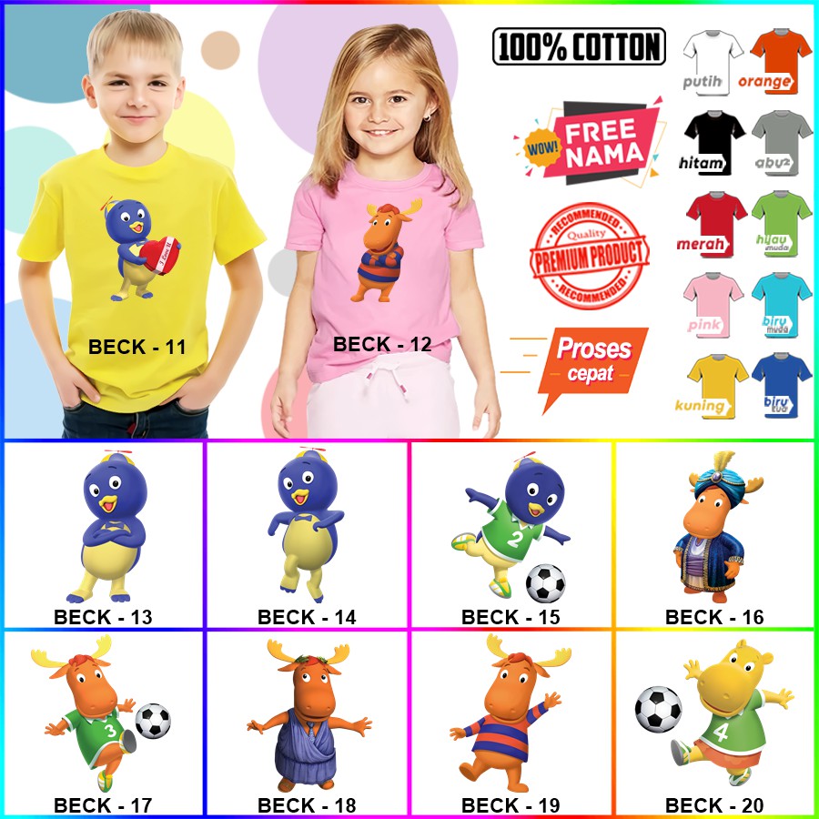 Baju Kaos ANAK DAN DEWASA THE BACKYARDIGANS COUPLE (FREE NAMA)