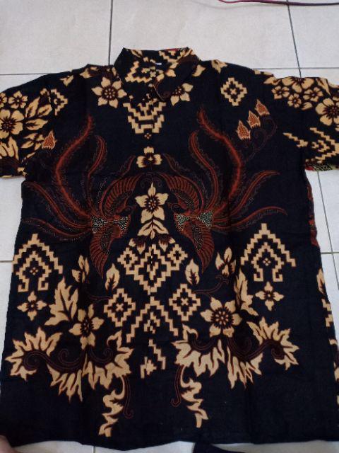 Kemeja Batik Pria Lengan Panjang Motif Daun Jati