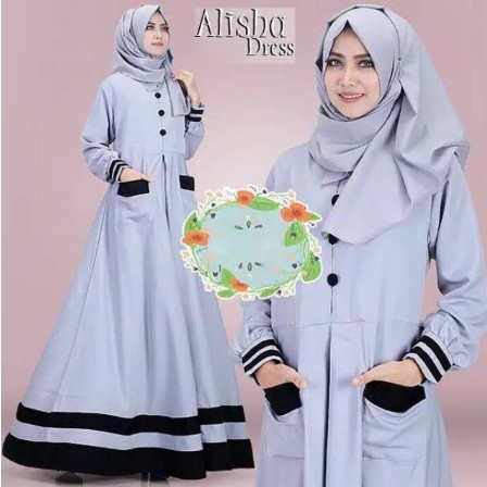 BIG SALE 2020>>NISA SABYAN Gamis Modern Busana Muslim Wanita Terbaru AUDREY Ori LTS B9T2 Polos Benhu