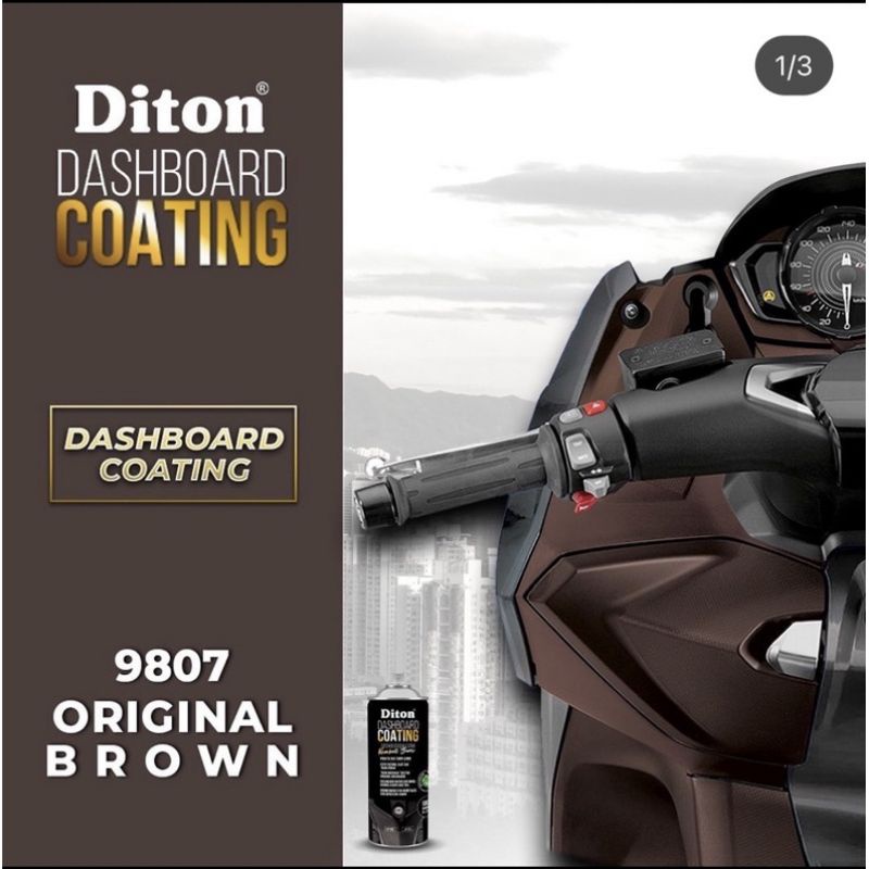 DITON PREMIUM DASHBOARD COATING 9807 ORIGINAL BROWN CAT SEMPROT BODY KASAR SPRAY PAINT WARNA COKLAT 