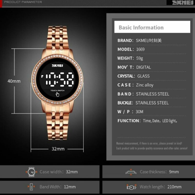 JAM TANGAN WANITA SKMEI 1669 TOUCH SCREEN ORIGINAL TAHAN AIR