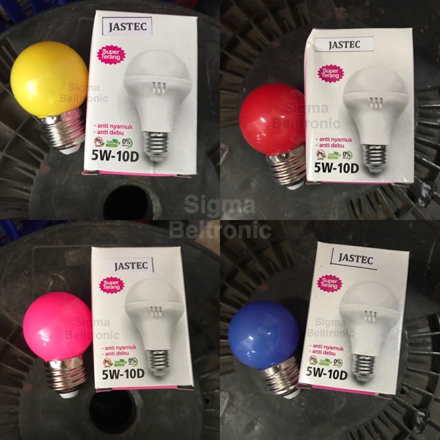 Lampu LED 5 watt bohlam warna warni (minimal pembelian 10pcs bisa campur)