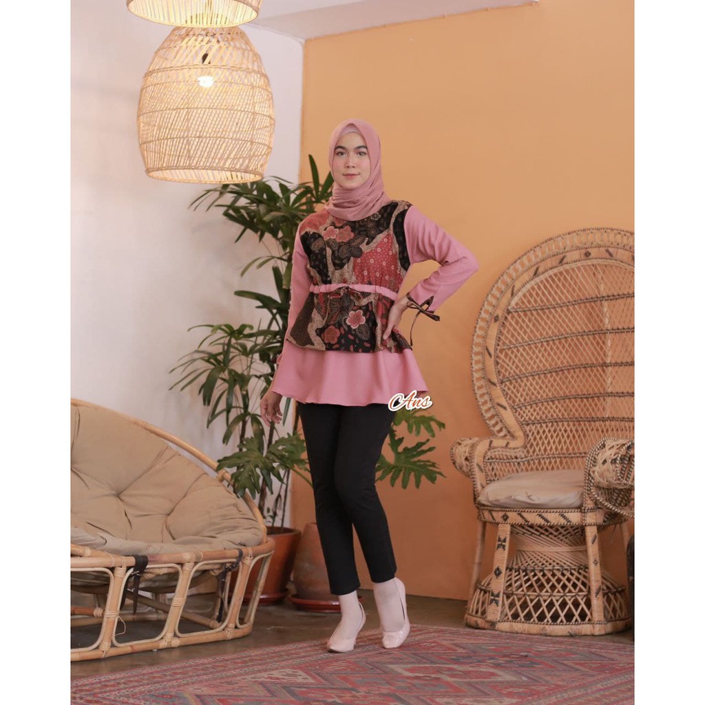 Blouse Batik Busui Motif Unik Cantik Premium Elegan Formal Baju Kerja Kantor Seragam Karyawan Mola 1-3