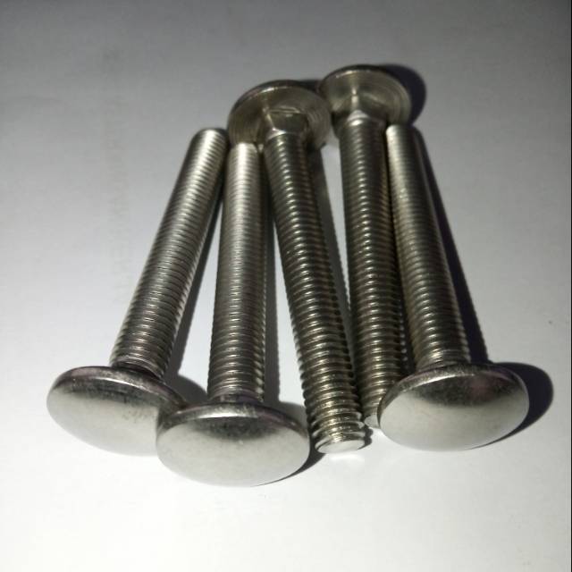 Baut bemper M8 x 60(6cm) stainless 304, cariaghe bolt, baut cb