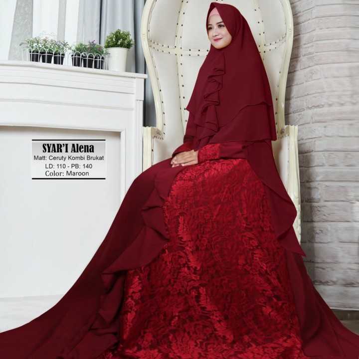 Baju Gamis Syari Alena Maron tashi.311 CB