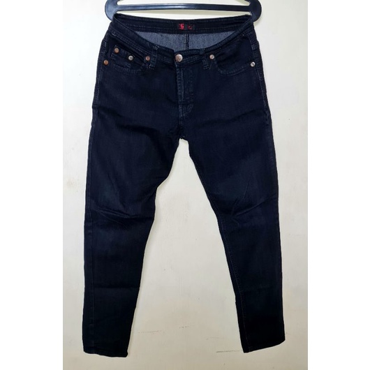 [PRELOVED] CELANA JEANS WANITA DENIM PANJANG AGJ UKURAN 33 WARNA NAVY