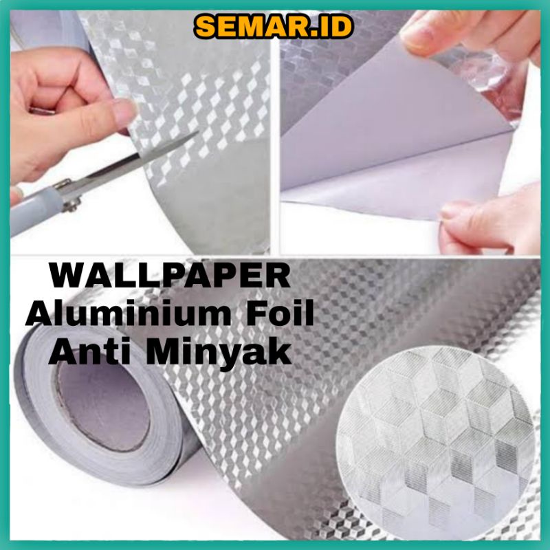 Wallpaper Aluminium Foil Anti Minyak Waterproof Sticker