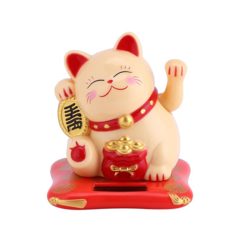 Kucing Maneki Solar/Pajangan Kucing Hoki/Patung Kucing Hoki/Lucky Cat Solar