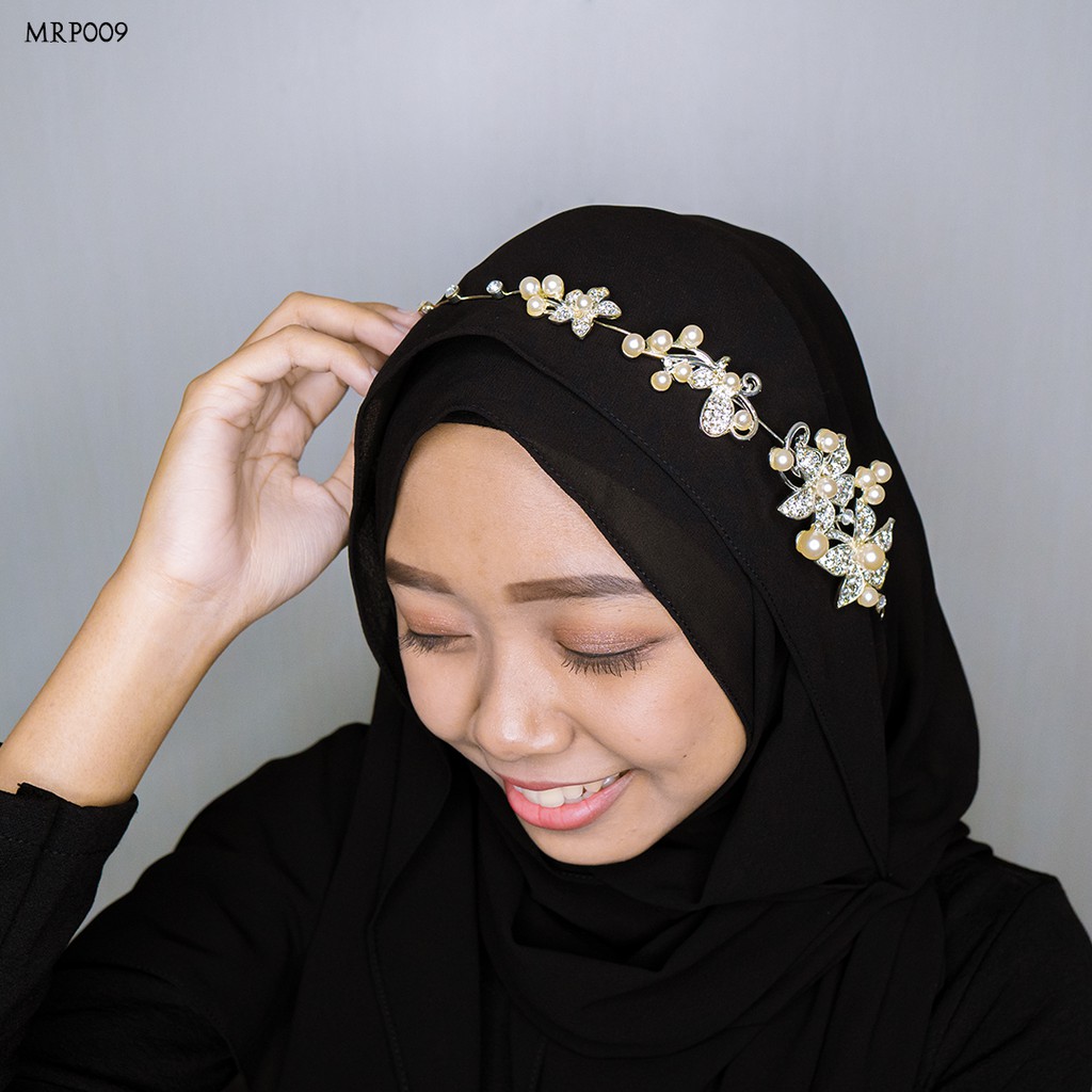 [PRODUK TERLARIS] TIARA ASESORIS WEDDING PESTA MODERN HIJAB MUTIARA MRP009