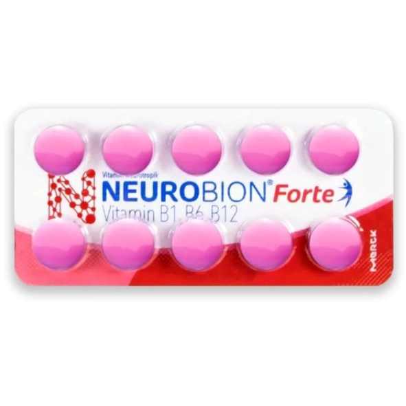 NEUROBION FORTE Merah Pink Strip - Neurobion Biru Putih Blister Isi 10 Tablet - Vitamin B Kompleks B1 B6 B12 Saraf Nyeri