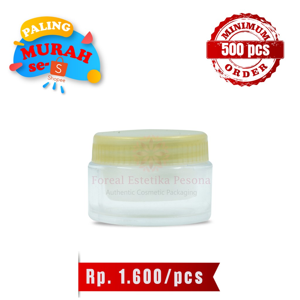 Pot ACD 5gr Gold / Grosir Pot ACD 5gr / Kemasan Kosmetik Murah / (ISI 500pcs)