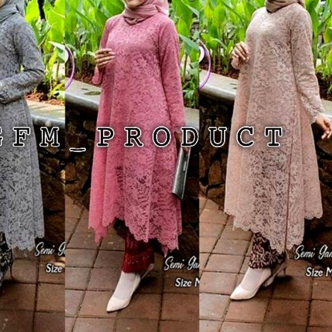 SETELAN KEBAYA SEMI GAMIS BROKAT TUNIK UMBRELLA > KEBAYA MODERN / KEBAYA REMAJA / KEBAYA FAVORITE > 