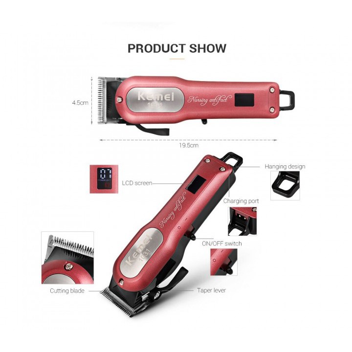 KEMEI KM-1031 - Professional Electric Rechargeable Hair Clipper