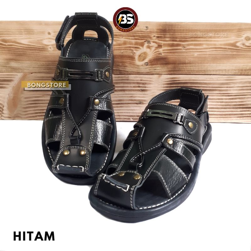 Sandal pria kasual kulit asli sepatu pria tali original kulit asli sepatu sandal gunung kulit asli