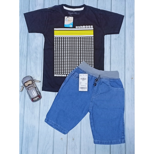 STJR - PREMIUM SETELAN BAJU KAOS ANAK MOTIF KARAKTER DAN JEANS PENDEK 1-10 TAHUN PART 2-titik kuning