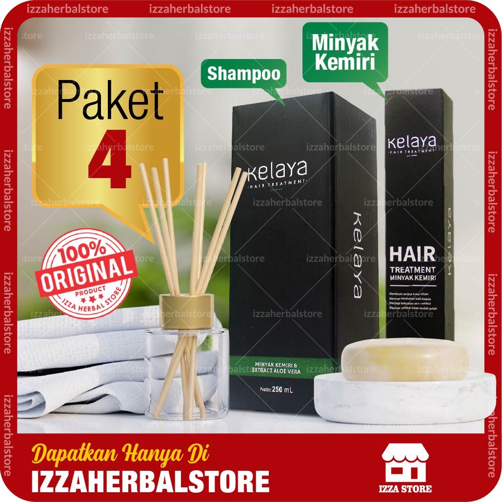 Paket Perawatan Rambut Lengkap KELAYA HAIR TREATHMENT Serum Minyak Kemiri Dan Shampoo Kelaya Asli Original TERLARIS