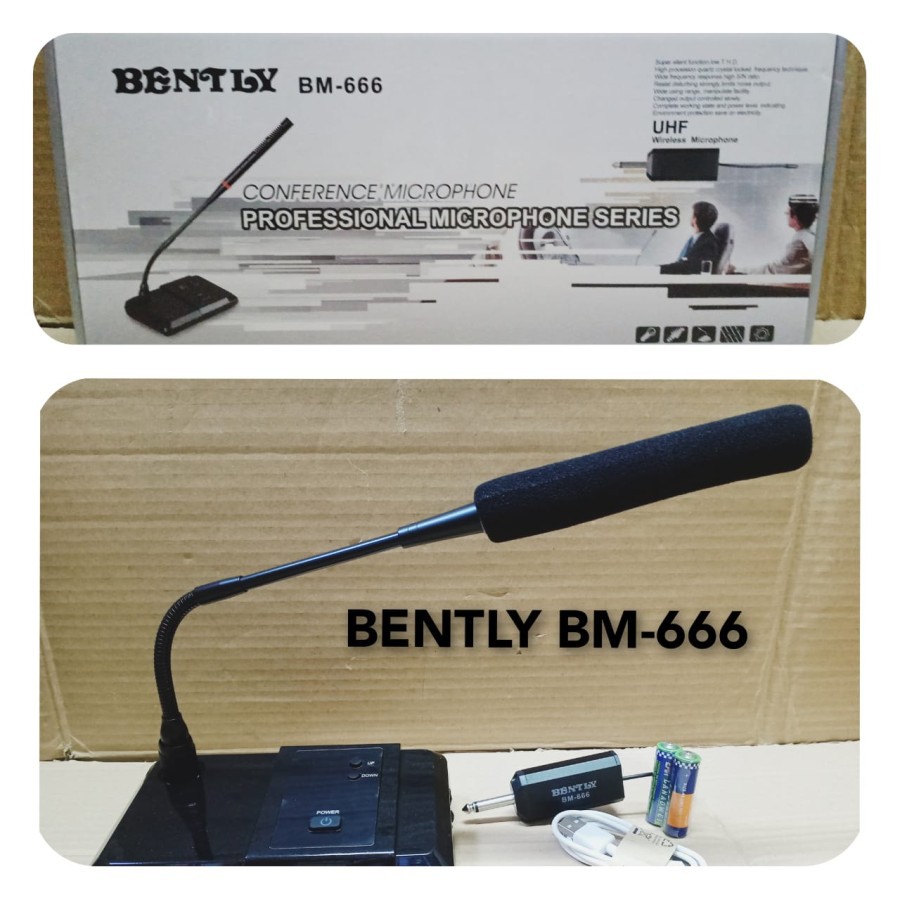 MIC MEJA WIRELESS BENTLY BM-666 UHF CONFERENCE MICROPHONE BM 666