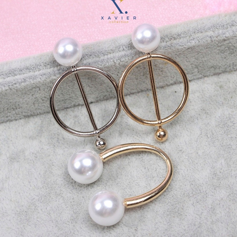 Ring Hijab Mutiara Clip / Bros Ring Hijab / Aksesoris Jilbab Import