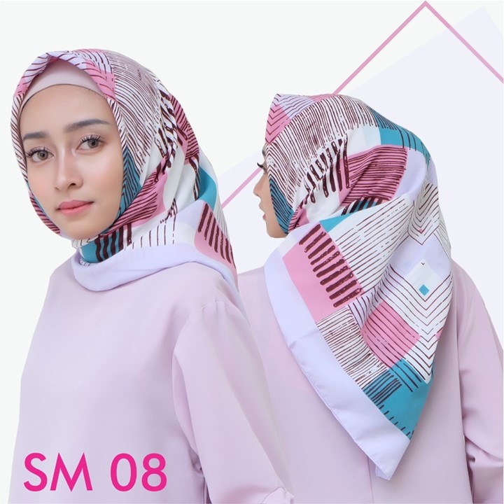 [ ORIGINAL BELI 3 GRATIS 1 TERLARIS ] Kerudung Jilbab Hijab SegiEmpat Motif NOT Rabbani Zoya