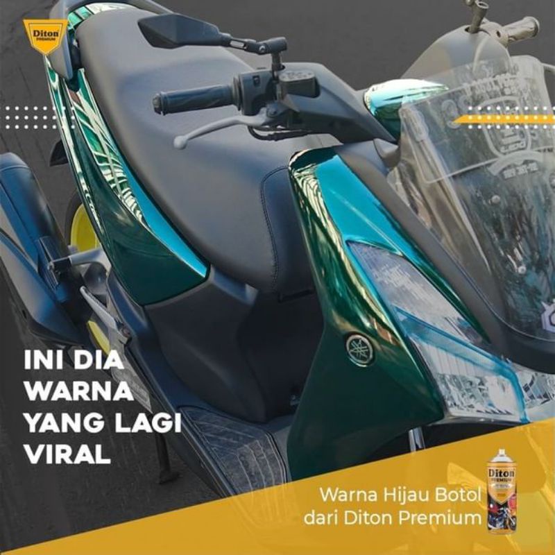 Pilok Hijau Candy Tone Green 9307 Black Paket Diton Premium 4Klg Cat Semprot Sepeda Motor Velg Rangk
