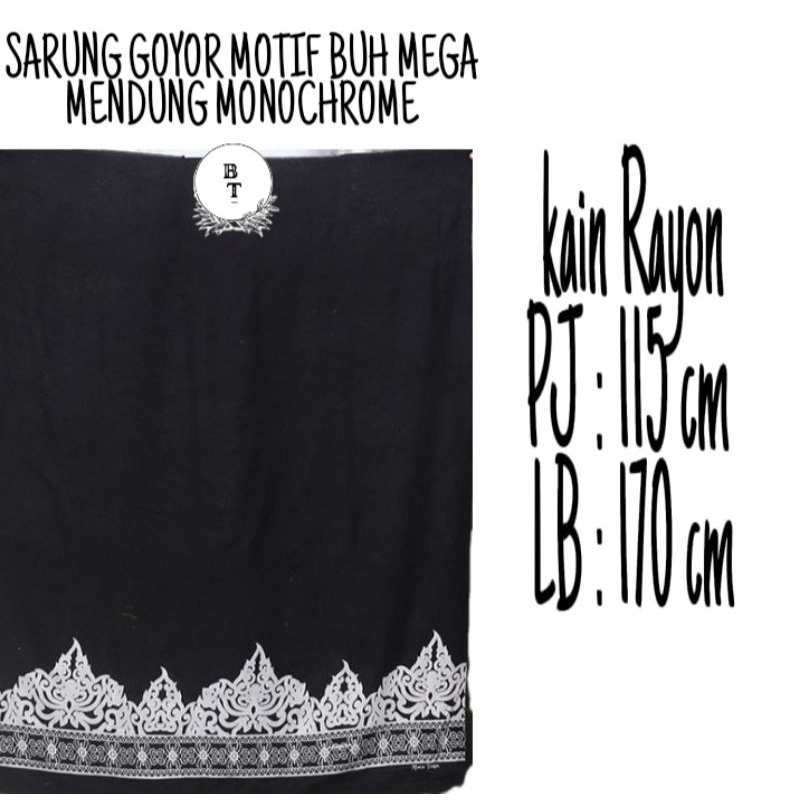 SARUNG GOYOR MOTIF MEGA MENDUNG MONOCHROME