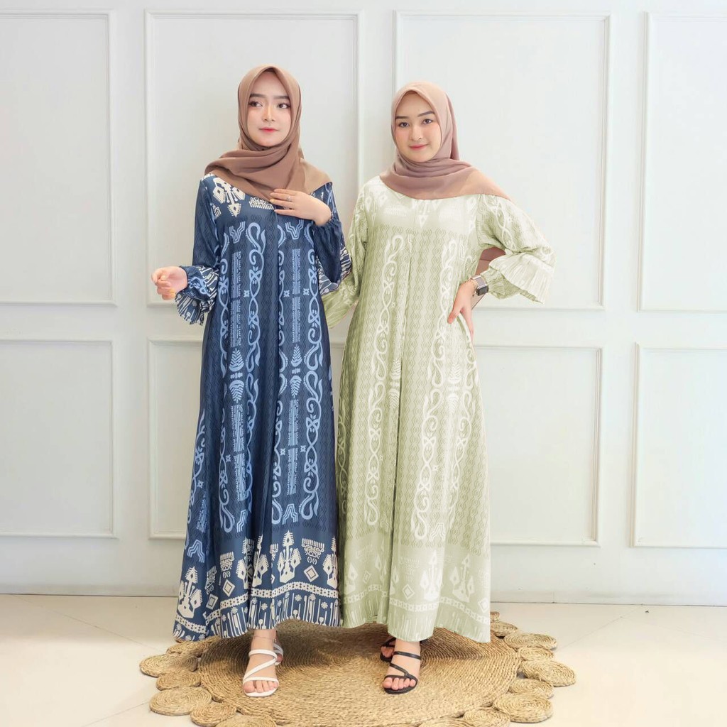 RB GAMIS PESTA Kia Maxi motif  Fashion Wanita Muslimah Dress Trendy-4