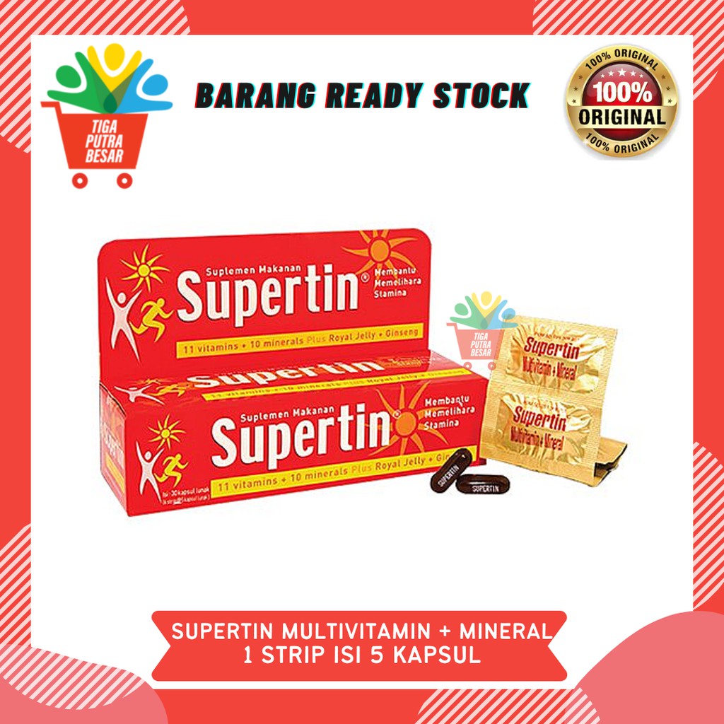 SUPERTIN SUPLEMEN MAKANAN MULTIVITAMIN 1 STRIP ISI 5 KAPSUL