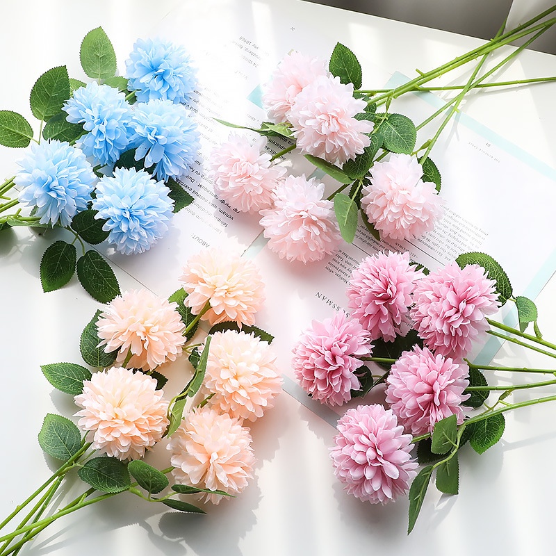 [NEW] Bunga Pom Pom Bunga Artificial Pompom Bunga Dandelion Bulat Palsu Plastik Hias Dekorasi Pesta Rumah Kantor Kamar Hantaran