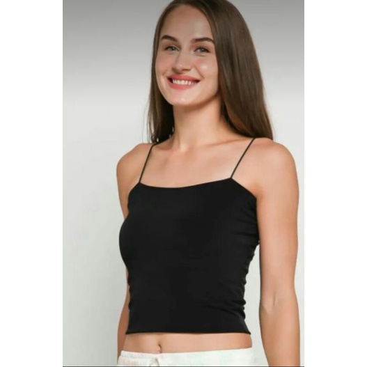 H&amp;M Crop Tank top Wanita Bahan Katun Original Branded