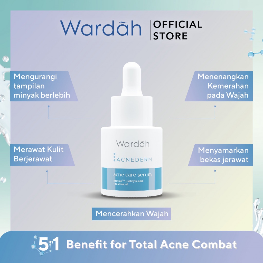 Serum Wardah Acnederm Acne Care Serum 15 ml - Serum Jerawat dengan Salicylic Acid Untuk Meredakan Jerawat Pada Wajah - BPOM Wardah Acne derm