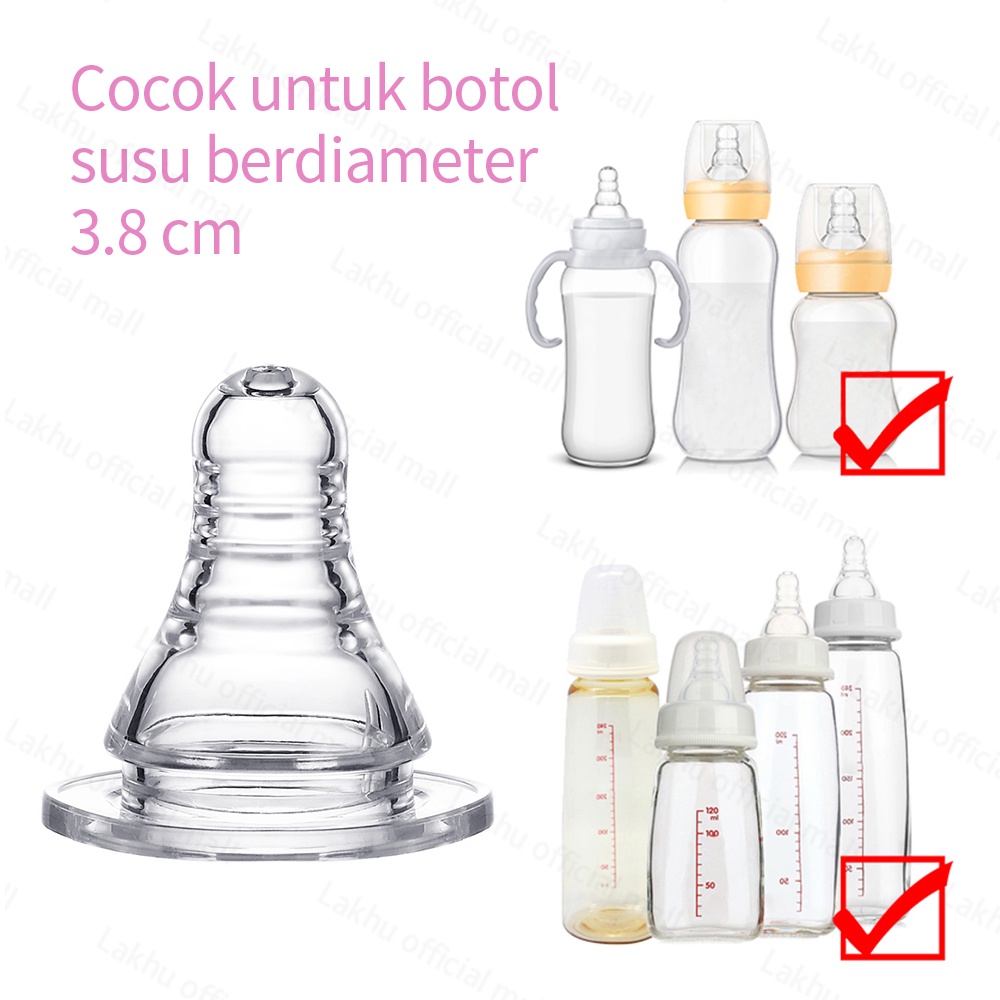 Lakhu 3.8cm Dot bayi slim neck nipple /empeng bayi BPA Free