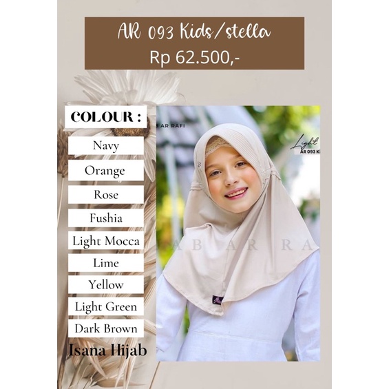 Kerudung Jilbab Anak Arrafi Serut Polos