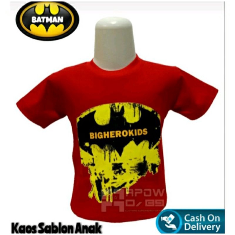 Kaos Oblong Batman BIGHERO 1-9tahun t-shirt anak karakter Terbaru