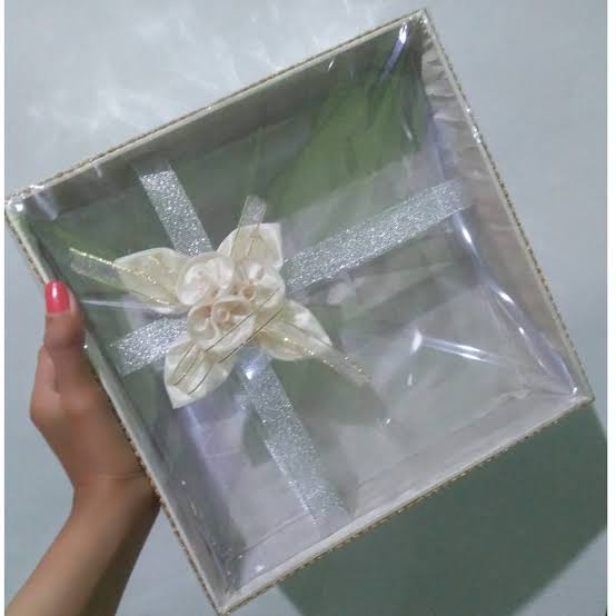Box Kotak Hantaran Kue untuk Lamaran dan Pernikahan / Kotak Kue Seserahan Tutup Mika UK 25 CM