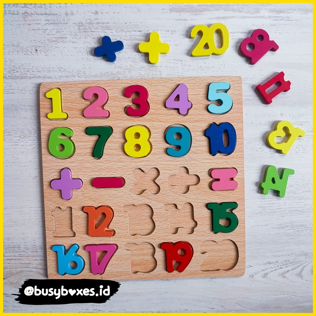 [busyboxes.id] Mainan Edukasi Puzzle Angka Mainan Kayu Number Wooden Toys