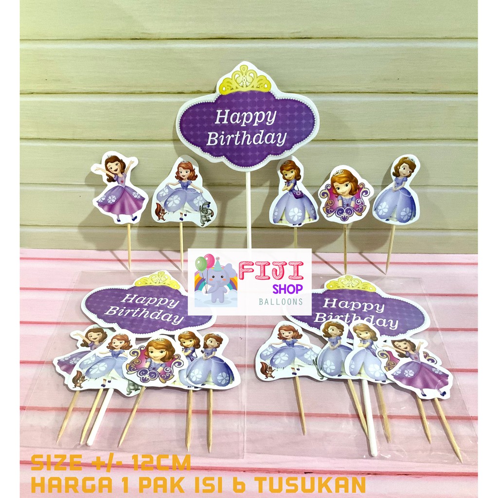 Cake Topper Sofia Set / Hiasan Kue Ultah / Topper Cake Karakter