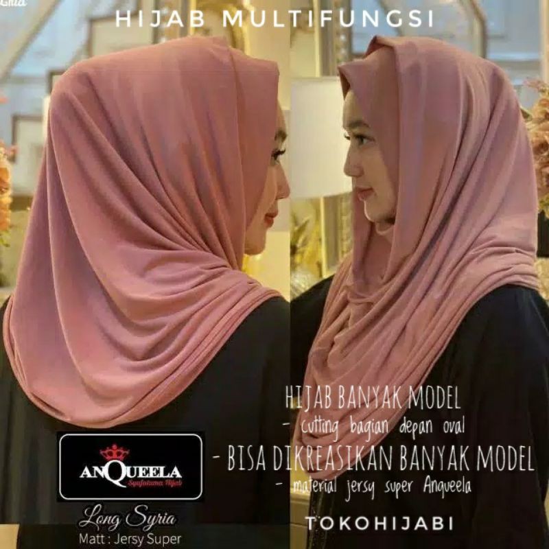 HIJAB SIRIA LONG JERSEY ORI ANQUEELA SYAFALUMA HIJAB