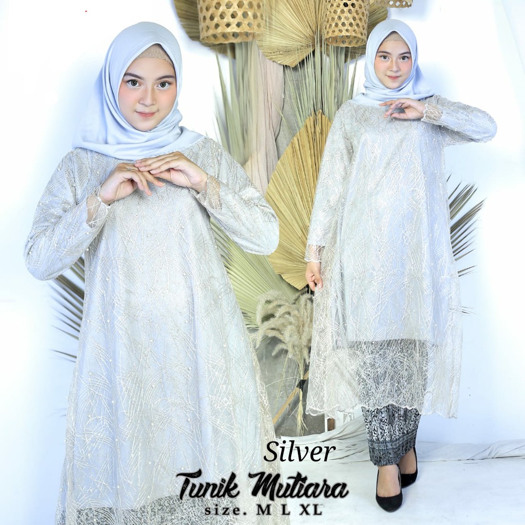 PROMO SET TUNIK TULLE MUTIARA BORDIR / SET TUNIK TULLE MUTIARA BORDIR