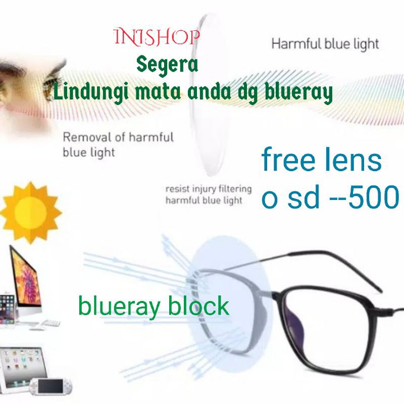 Kacamata Anti Radiasi kacamata wanita Pria BluerayStd optik